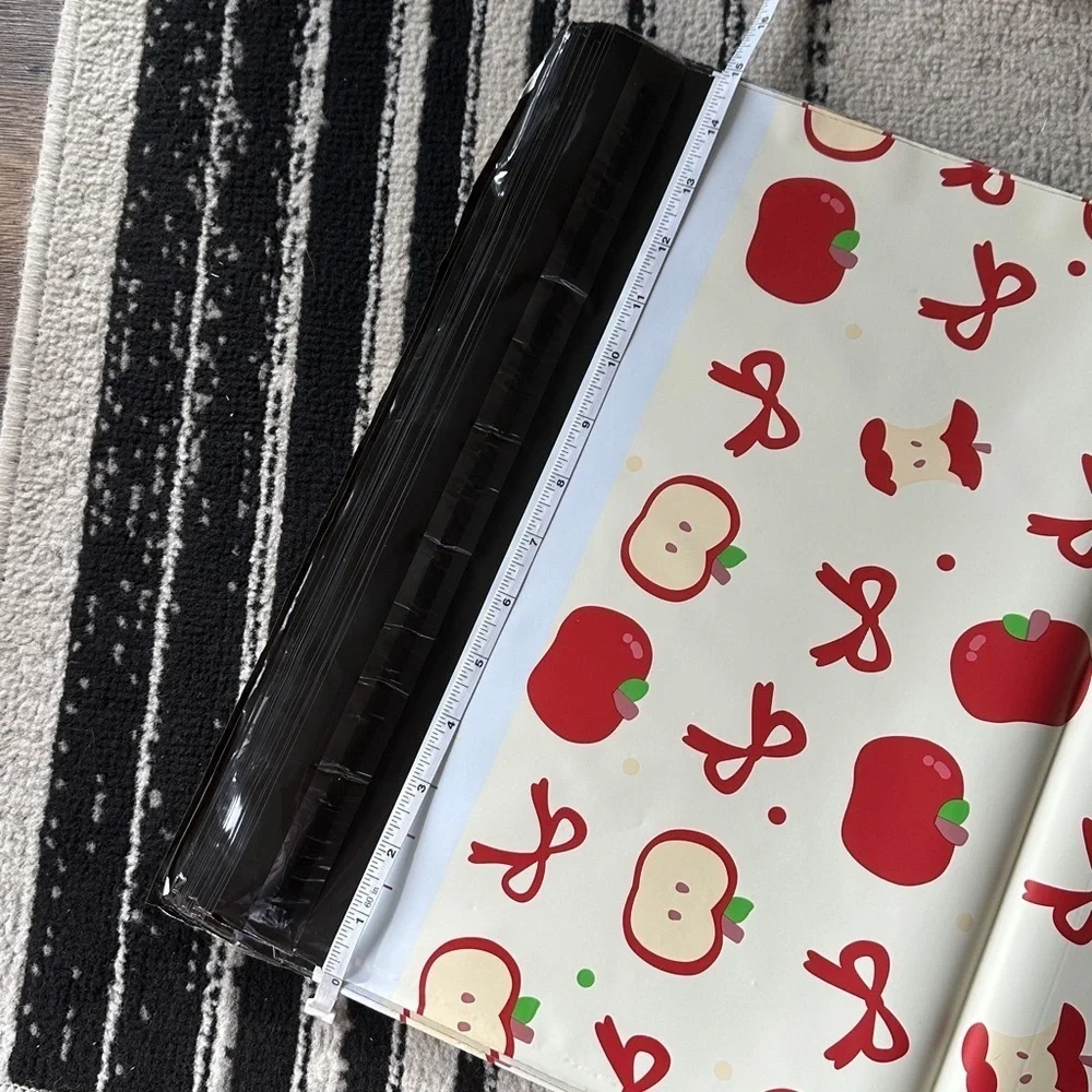 Large Christmas Vibe Red Apple & Bow 50PCS *Poly Mailers 14.75x19+1.75Inch.